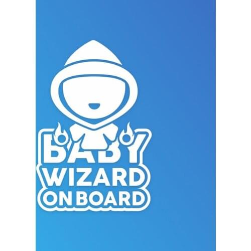 Baby Wizard on Board Car Safety Sticker Windshield or Bumper Premium Quality Waterproof Decals Large Size Can Do S1401