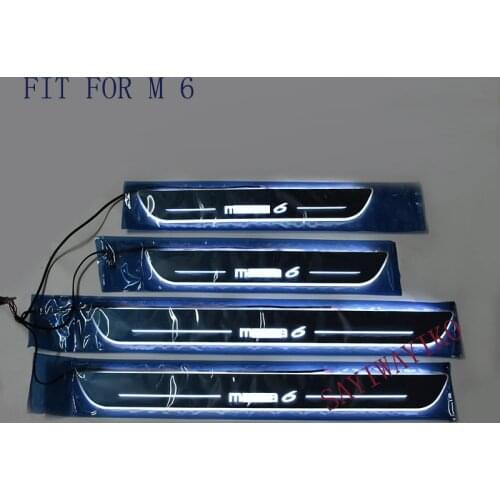 Car Styling FIT For 2014 2015 2016 2017 2018 Mazda 6 Acrylic led Scuff Plate Door Sills Pedal Protector Cover Trim Accessories