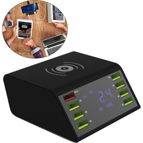 Wireless Charger QC 3.0 Fast Charging 8USB Port C-type Charging Dock For Smartphones And Tablets