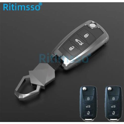 Zinc Alloy Car Key Cover Case for Volkswagen VW Golf Bora Jetta POLO Passat B5 B6 Skoda Octavia A5 Fabia SEAT Ibiza