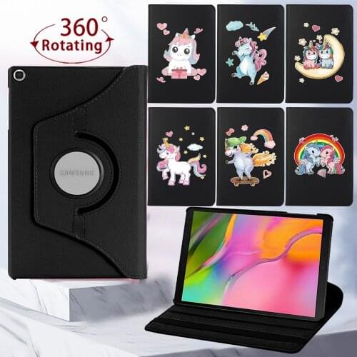 Tablet Case for Samsung Galaxy Tab A7/Tab S6 Lite/Tab A 10.1 T510/T515 360 Rotating Leather Protective Cover + Free Stylus