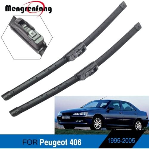 For Peugeot 406 Car Accessories Front Windscreen Wiper Blades Soft Rubber Wiper Blade J Hook Arms 1995-2005