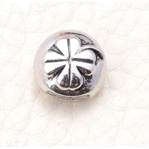 DoreenBeads 2016 Hot Fashion Jewelry Antique Silver Zinc Alloy Four Leaf Clover Charm Beads Fit European Charm 13mm, 12 Pcs