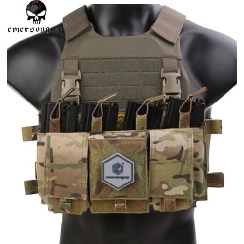 Emersongear MF Style Quad 5.56 Compatible Placard Magazine Bag Mag Pouch For Tactical Chest Rig Vest EM7367