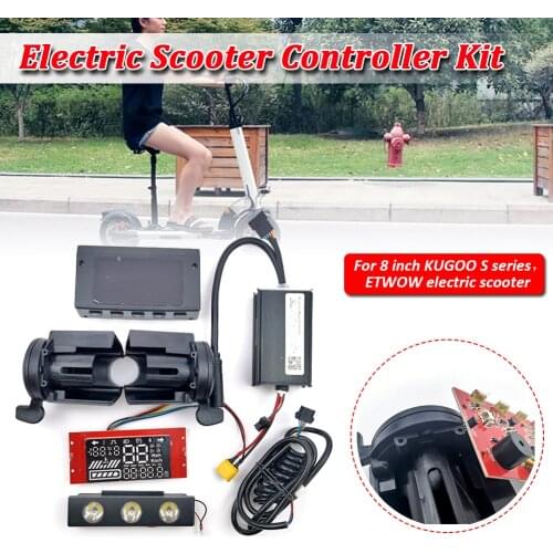 Electric Scooter Controller Kit 36V 350W Digital Display Panel Cover Headlight for 8-inch KUGOO S Series ETWOW