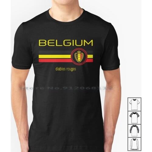 Football-Belgium ( Away Black ) T Shirt 100% Cotton Belgium Football Soccer Euro Rouges Retro Unique Cool Awesome Flag Vintage