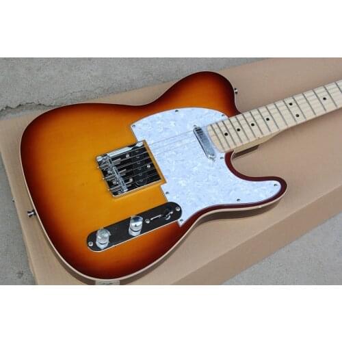 Factory customized cherry pop electric guitar and maple finger board, white pick, can be customized, free delivery