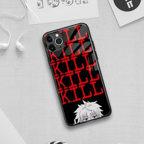 Killua Zoldyck Hunter x Hunter anime Soft Silicone Glass Phone Case for IPhone SE 6s 7 8 Plus X Xr Xs 11 12 Mini Pro Max Samsung