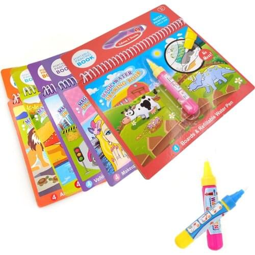 Coloring Book Magic Water Drawing Book Coloring Book Doodle & Magic Pen Painting Drawing Board for Kids Toys Birthday Gift