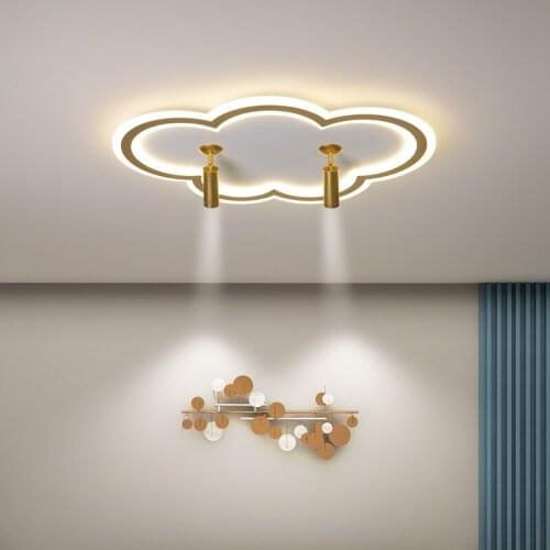 New Clouds Chandelier Lights For Living Bedroom Study Room Lighting Gold Black Lamps Fixtures Dimmable With spotlight AC90-260V
