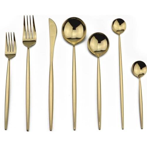 1Pc Gold Cutlery 18/10 Stainless Steel Dinnerware Set Elegant Tableware Mirror Silverware Butter Dessert Knife Cake Fork Scoops