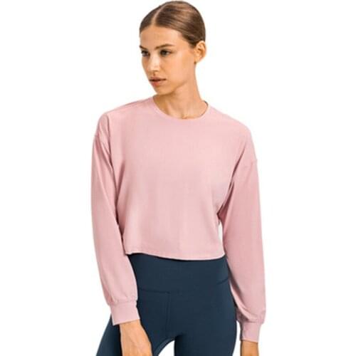NWT 2021 Women Plain Muscle Long Sleeve Shirt Lightweight Pullover Women Crew Sexy Tee Athletic Naked-feel Fabric Free Shipping