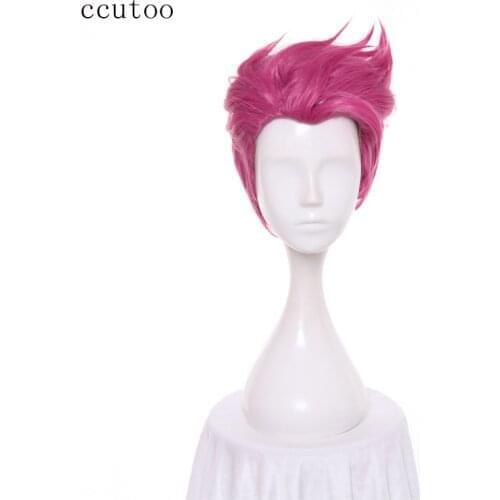 Ccutoo Game Zarya Rose Pink Short Synthetic Hair Cosplay Wig Heat Resistance Fiber