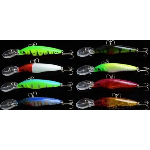 8 Pieces Minnow Lure 9cm 6.6g Float Swim Fish Bait Crankbait Swimbait Vibration Jigging Fishing Tackle