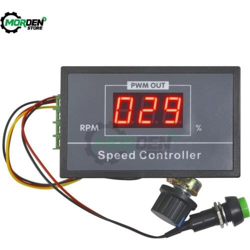 30A DC 6V-60V 12V 24V 48V PWM Motor Speed Controller Digital LED Display 0~100% Adjustable 15khz With Potentiometer Switch
