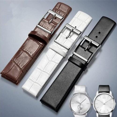 Handmade Argentina calf genuine Leather Watch Band Strap 14mm 16mm 18mm 20m 22mm Watchband For CK Diy Replace