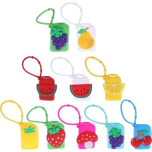 30ml Mini Cartoon Fruit Silicone Hand Sanitizer Holder Travel Portable Safe Gel Holder Liquid Soap Dispenser Containers For Kids