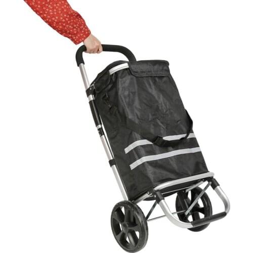 Foldable Non-slip Shopping Trolley Cart Reusable Eco Waterproof Bag Luggage Wheels Basket Shopping Utility Wagon Cart HWC