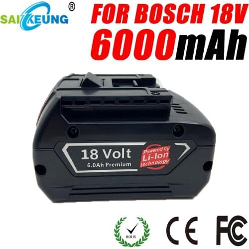 Replace Bosch Professional 18V 6.0Ah Power Tool BAT609 BAT618G BAT609G BAT610G BAT619G Rechargeable Lithium Battery 6000mAh