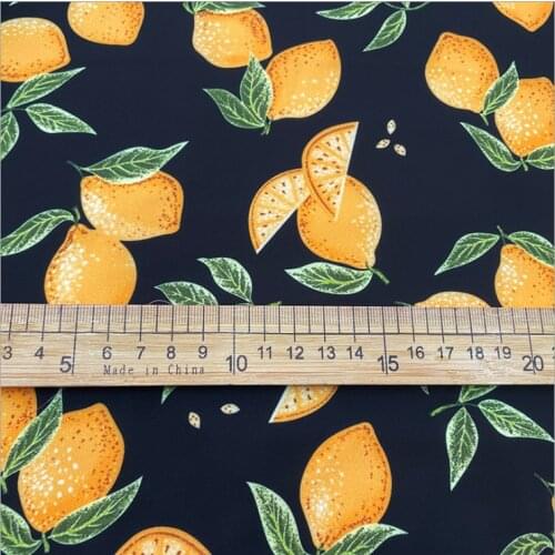 The lemon digital printing filament habijabi fabric for dress skirt