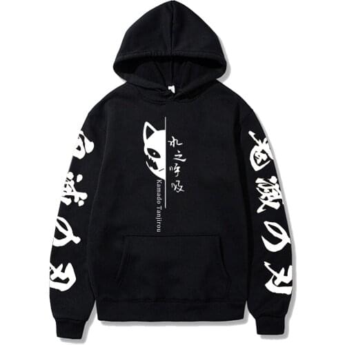 Anime Demon Slayer Hooded Men Women Unisex Manga Sweatshirt Harajuku Funny Kamado Tanjirou Casual Loog Sleeve Winter Top