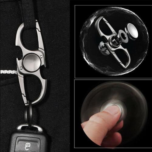 Unique Stainless Steel Bottle Opener Multifunction Key Chain 2 Alloy Key Fidget Spinner Rings for Men Beer Kitchen Bar Tools