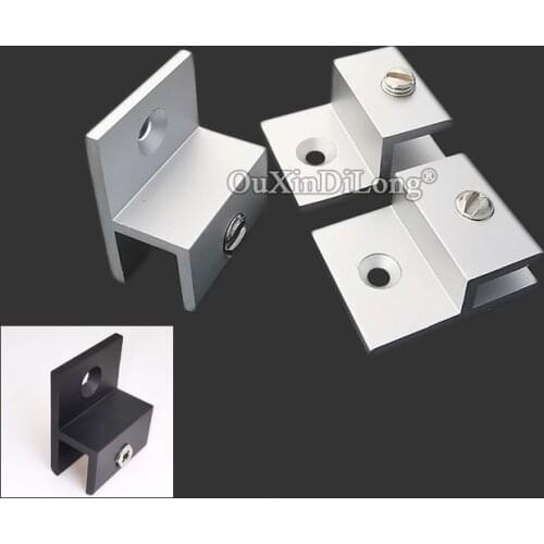 10PCS h-Shaped Aluminum Glass Clip Mirror Billboard Board Holder Fixing Clamp Acrylic Partition Bracket H Clip for 4-12mm GF572
