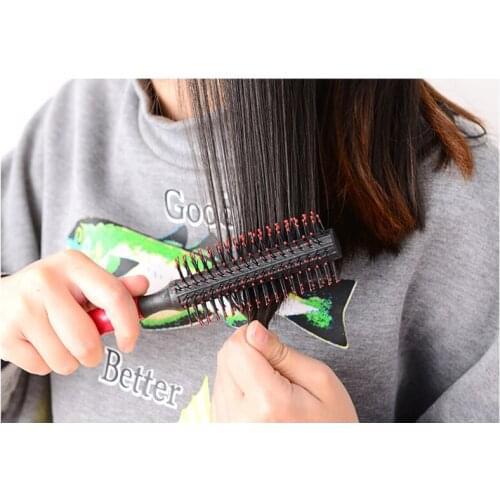 1pc Home Travel Professional Salon Roller Comb Round Hair Straight Hair Comb Hair Brush Smoothing Hairy Hair Soothing Scalp Tool