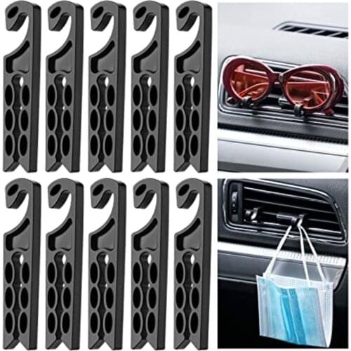 10PCS Car Vent Hook Hanger Car Air Vent Holder Mobile Phone Car Mount Earphone Stand Interior Stowing Tidying Masks Storage Hook