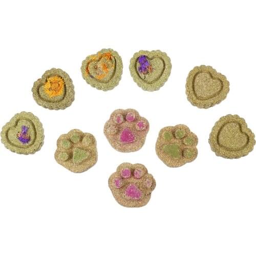 10Pcs Rabbit Chew Grass Cakes Treats for Bunny Chinchilla Guinea Hamster