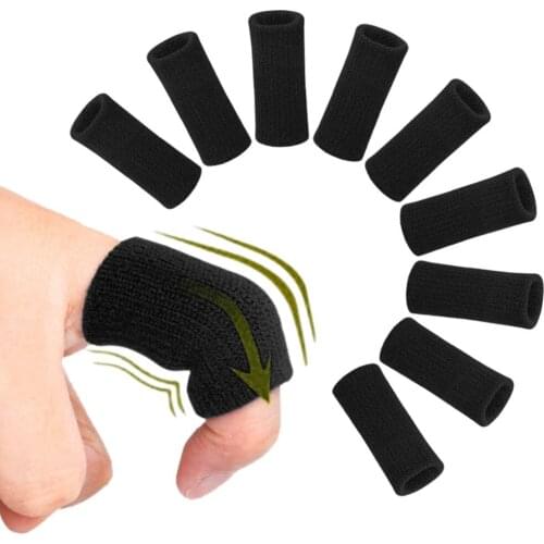 10pcs Support Finger Stretchable Soft Sports Finger Sleeves Arthritis Guard Outdoor Basketball Volleyball Finger Protection