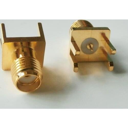 10X Pcs High-quality RF Connector Socket SMA Female plug solder PCB clip edge mount straight 8*9 MM GOLD Plated Coaxial