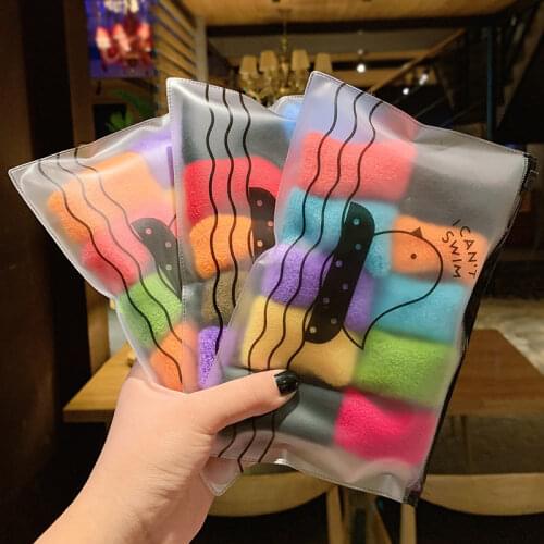 12pcs/Lot 6 cm Girls Colorful Basic Nylon Soft Elastic Hair Bands Tie Gum Scrunchie Ponytail Holder Kid Fashion Hair Accessories