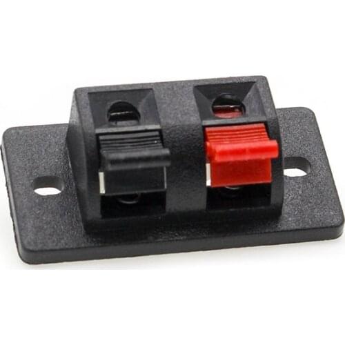 2 Positions Connector Terminal Push in Jack Spring Load Audio Speaker terminal block