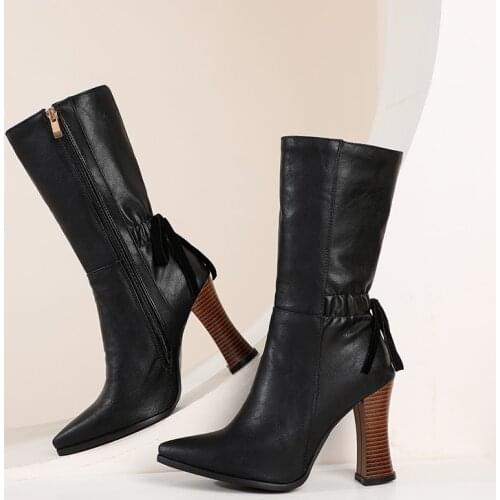 2021 Ankle Boots Women Shoes Pointed Toe Stiletto Heels Fashion Boots Zipper High Heel Fashion Strstch Boots Autumn Winter 43