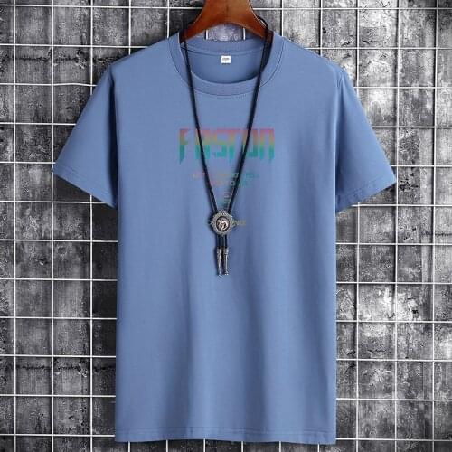 2021 Summer T Shirts Men Clothing Oversized Tops & Tees Plus Size Clothes Korean White Short Sleeve Casual O-Neck Cotton Tshirt