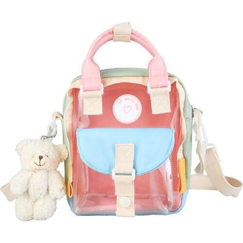 2021 New Fashion Pathwork PVC Oxford Women Crossbody Bag Simple Shoulder Transparent Bag Ladies Clutch Casual Totes Female Purse