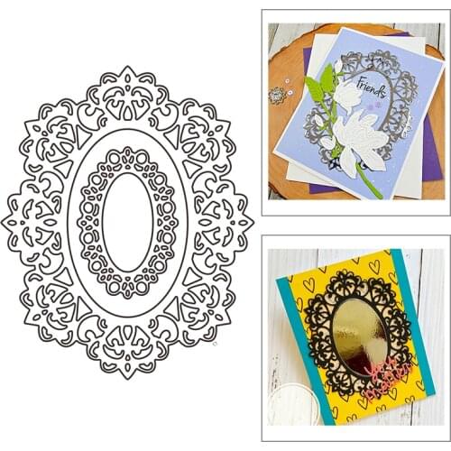 2021 New Oval Frame Lace Metal Cutting Dies For DIY Craft Making Greeting Card and Album Paper Scrapbooking No Clear Stamps Sets