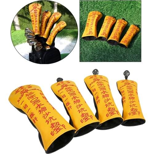 4x Golf Club Headcovers Protector Guard For Driver Fairway Wood Hybrid Cover Waterproof Golf Protector Guard Accessories