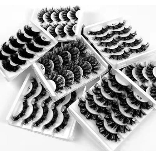 LTWEGO 5 pairs faux 3d mink lashes fluffy wispy false eyelashes natural long eyelash extension make up hand made fake cilios