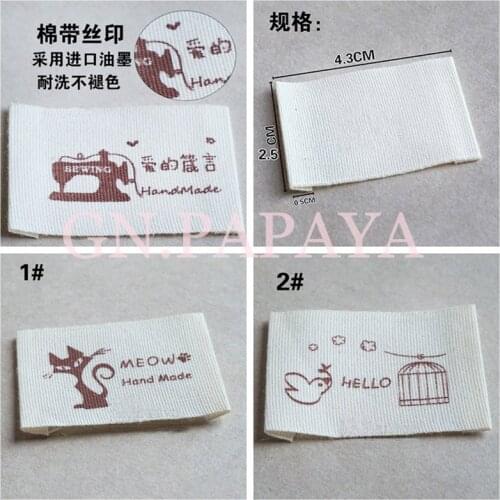 50PCS Handmade Printing Cloth Labels Tags For DIY Crafts Sewing Clothing Bags Decoration Accessories Materials