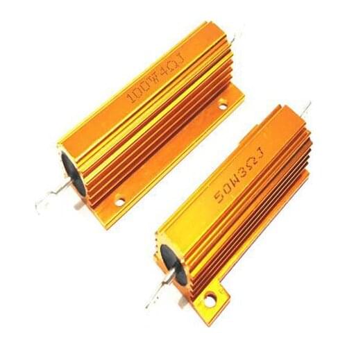 50W 100W Aluminum Power Metal Shell Case Wirewound Resistor 0.01R ~ 100K 1 6 8 10 20 200 500 1K 10K ohm resistance RX24