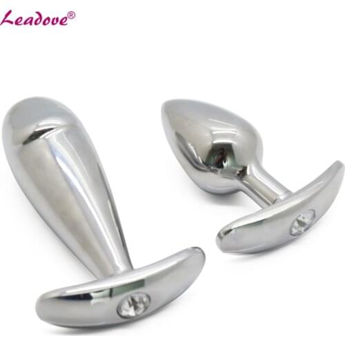 2 Types Sliver Aluminium Alloy Jewel Anal Plug Basics Beads Metal Butt 4 Color Stones Sex Toys for Couples Sex Product GS-XN0189
