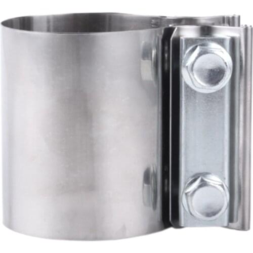 Car Modified Universal Stainless Steel 2.5 Inch 63MM Exhaust Pipe Clamp Tail Throat Hoop