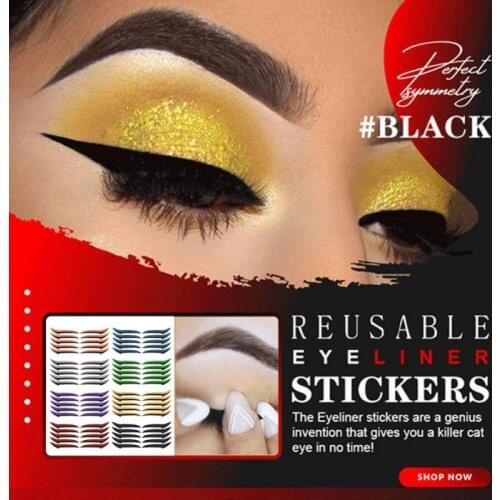 Glitter Eyeliner Sticker False Eyelashes Eye Makeup Sticker Reusable Eyeliner Stickers Double Eyelid Lazy Useful Makeup