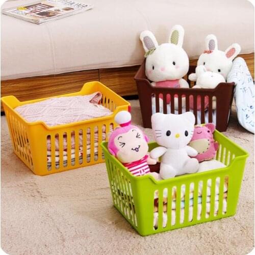 Large Japan Style Storage Basket Multi-purpose Desktop Miscellaneously Plastic Baskets Toys Clothes Fruit Basket