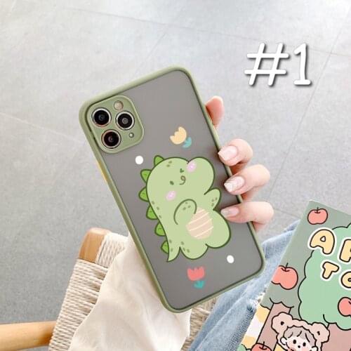 Smartphone Case for Iphone 12 Pro Max 11 XR XS 6s 7 8 Plus SE Shockproof Mobile Phone Cases Cartoon Little Dinosaur