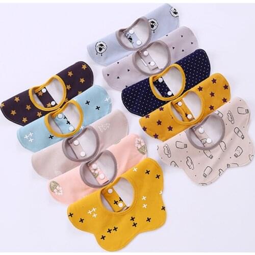 Baby Waterproof Bibs 360 Degree Boy Girl Bandana Absorb Bib Cloth Kids Scarf Flower Round Bib for Accessories Baby Burp Cloths