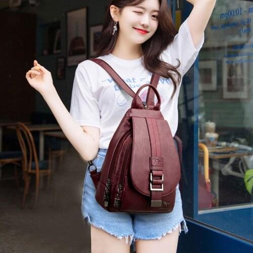 Women Travel Backpack School Backpacks for Girls Anti Theft Bookbag Luxury 3 In 1 Ladies Leather Backpack Fashion