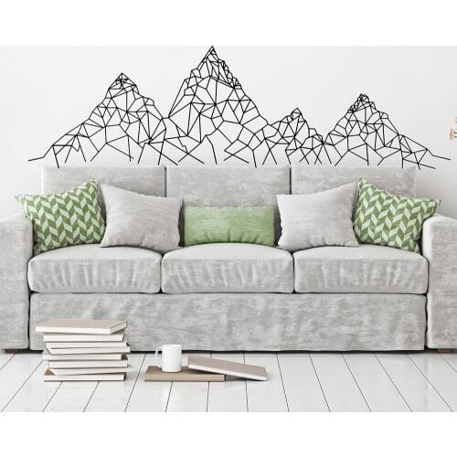 Camper Geometric Mountain Groups Wall Sticker Sofa Bedroom Woodland Jungle Mountain Peek Wall Decal Playroom Vinyl